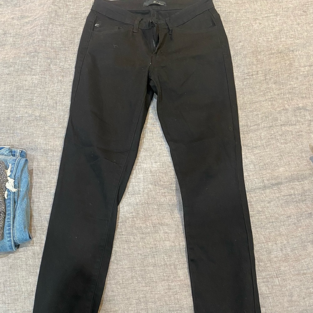 Mid rise black Kancan skinny jeans